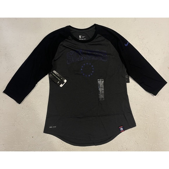 Nike Dri Fit Philadelphia 76ers Shirt Women's Small AV6513-060 Gray Black - Picture 1 of 9